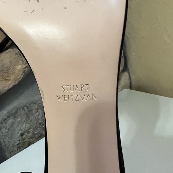 Stuart Weitzman 75 Less Nudist Black Suede Leather Heels Size 7 - Picture 11 of 12